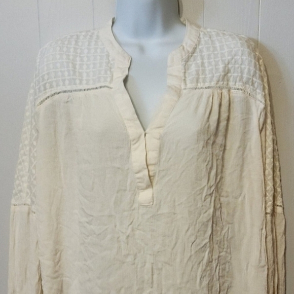 Cato Blouse‎ Cream Lightweight Long Sleeve Semi Sheer VNeck Size 18 - 20 A848 - Picture 1 of 10